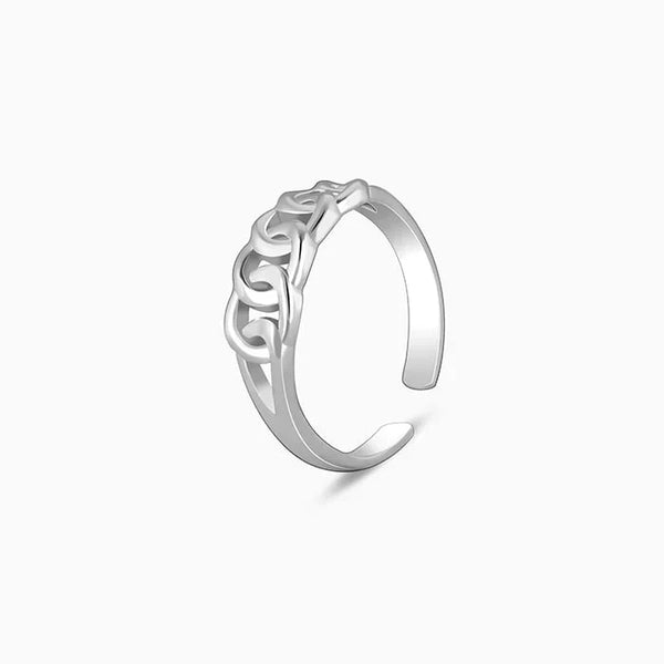 Chic and Sparkly Toe Ring in Polished Silver